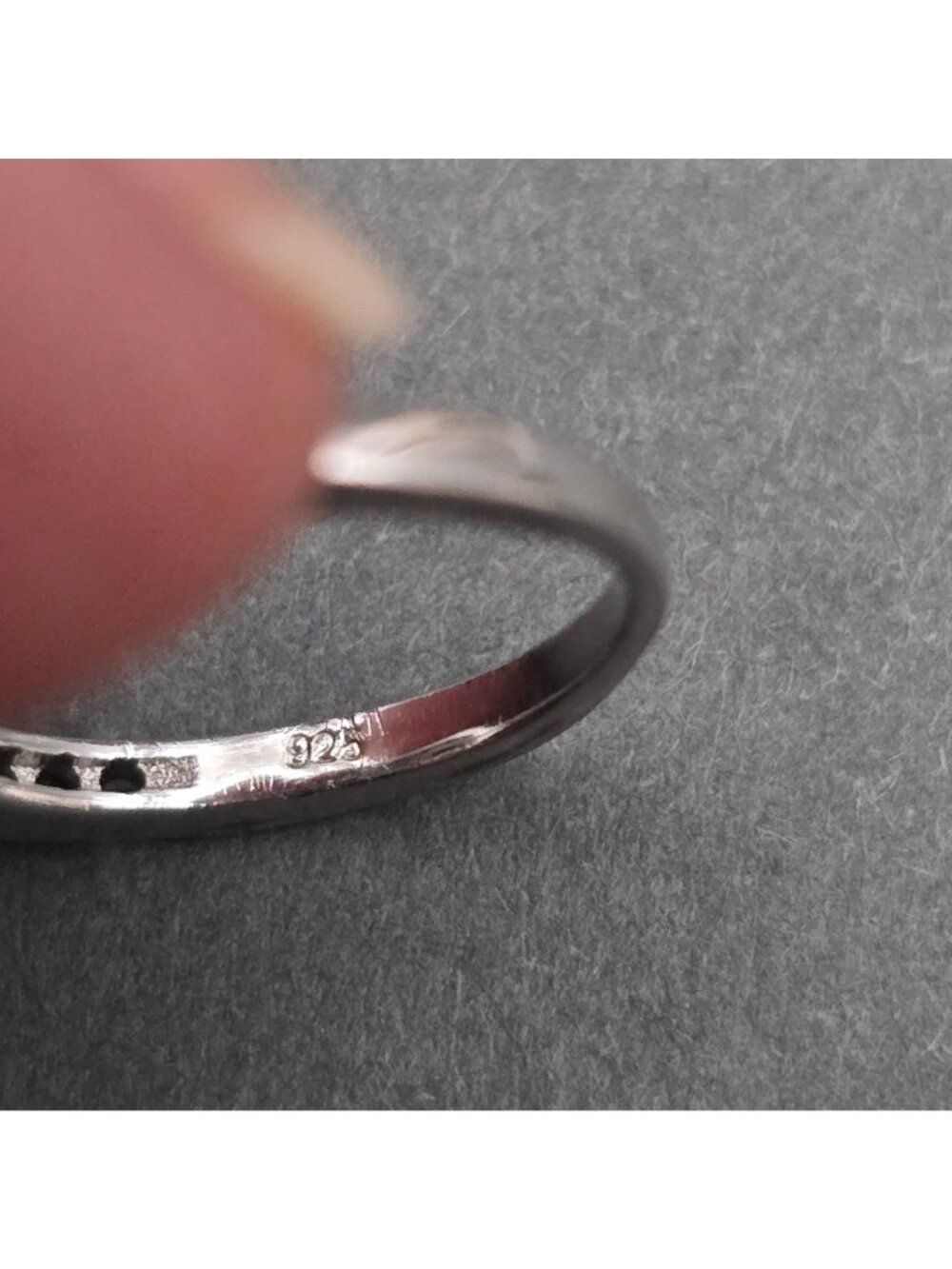 Vintage Sterling Silver Quartz Ring Size 3.5  Cushion Cut Halo Pinky Band - Picture 6 of 11